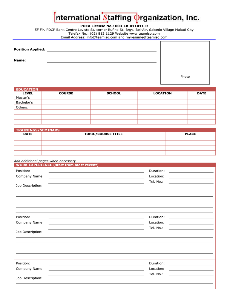 Teamiso  Form