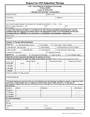 THSteps CCP PCS Assessment Prior Authorization Request Form and