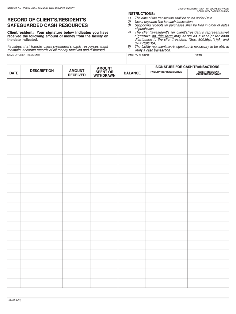 Lic 405  Form