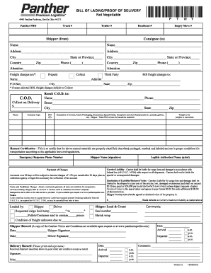 POD Document Panther Expedite  Form