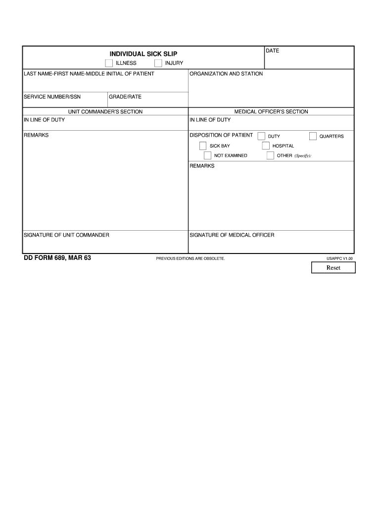 Dd Form 689