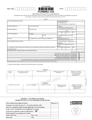 How to Submit 15g Online Hdfc  Form