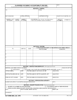 Document Accountability Record Form