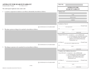 AFFIDAVIT for SEARCH WARRANT Courts State Va  Form