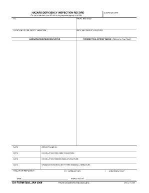 DA FORM 5382, JAN Armypubs Army