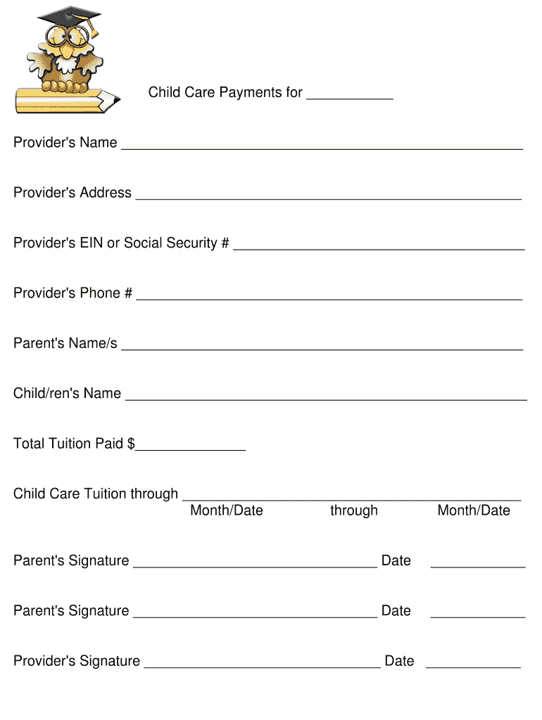Daycare Tax Statement for Parents Form Fill Out and Sign Printable