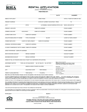 Rental Application WikiDownload  Form