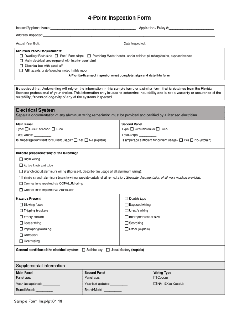 4 Point Inspection Form