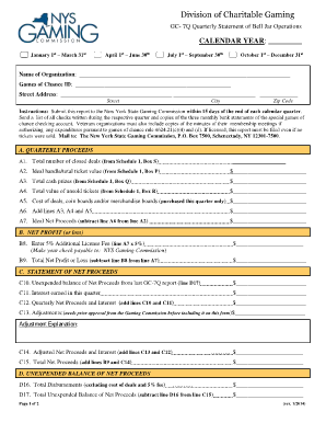 GC 7Q NYS Gaming Commission  Form