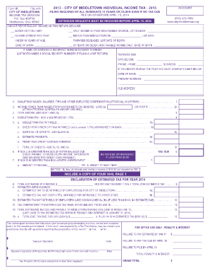 CITY of MIDDLETOWN INDIVIDUAL INCOME TAX Cityofmiddletown  Form