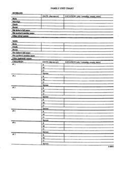 Family Unit Chart  Form