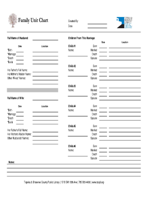 Family Unit Chart Form