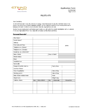 Application Form Etihad Regional