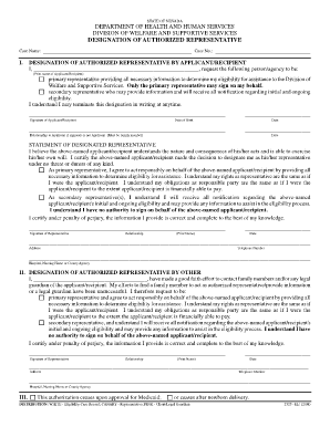 2525 EE Designation of Authorized Representative Nevada Dwss Nv  Form