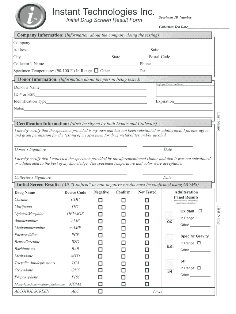 Drug Test Result Sample Form Fill Out and Sign Printable PDF Template