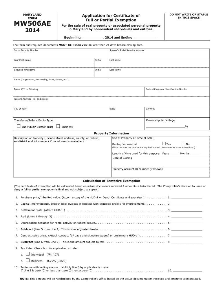  Mw506ae Form 2021