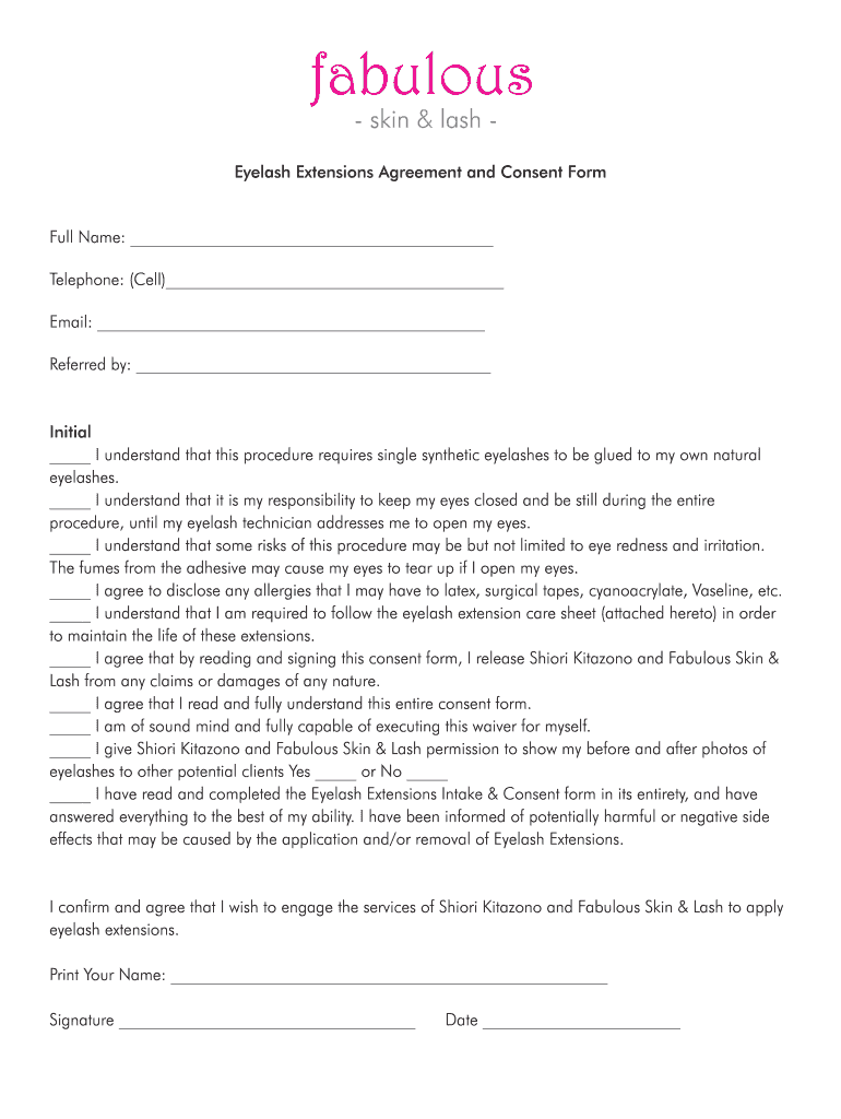 Eyelash Waiver Form Fill Out And Sign Printable PDF Template SignNow