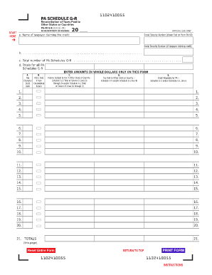 PA 40 Schedule G R Portal State Pa Us  Form