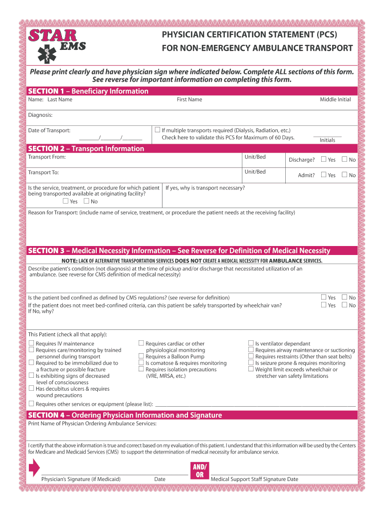 Physician Certification Statements  Form