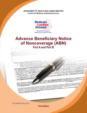  Advance Beneficiary Notice of Noncoverage ABN Part a and Part B 2012
