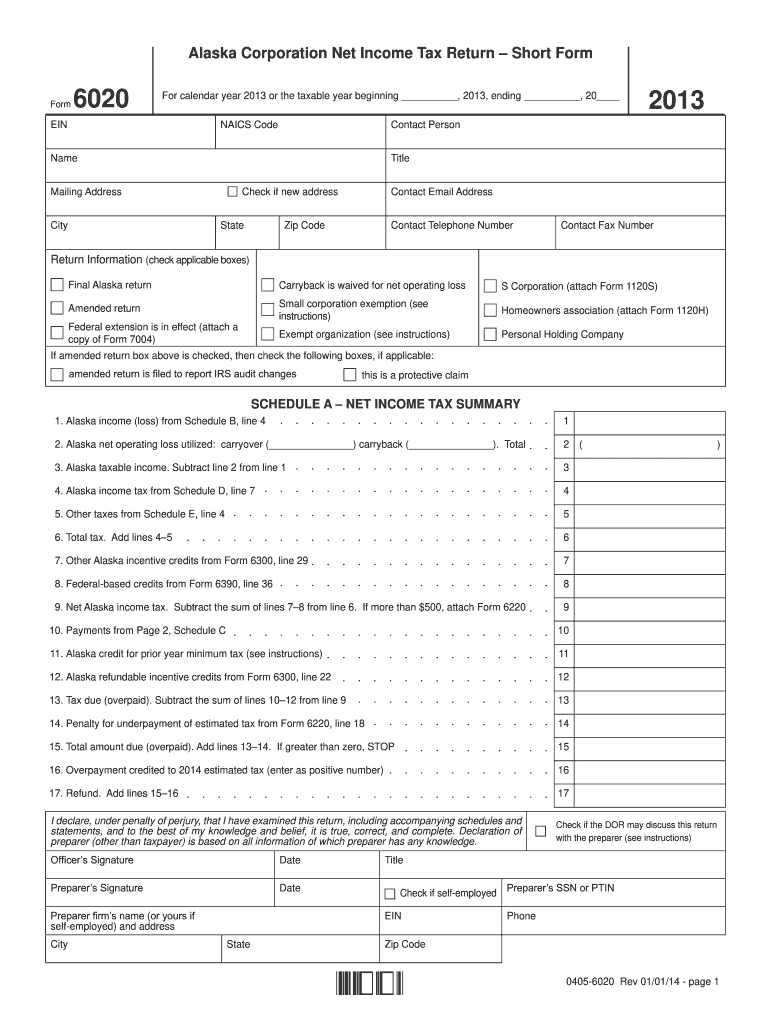  Alaska Form 6020 2013