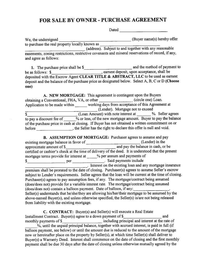 Purchase and Sale Agreement Washington State  Form