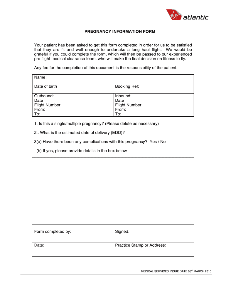  Application Form Template Virgin Atlantic 2010-2024