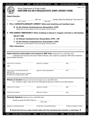 Download Uniform Do Not Resuscitate DNR Order Form