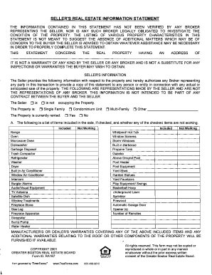 Seller&#039;s Real Estate Information Statement Charles Associates