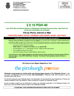 City of Pittsburgh Income Tax Forms