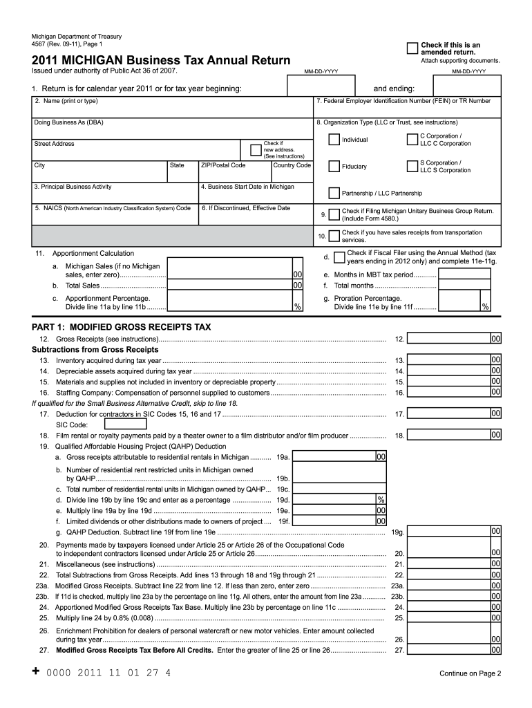  4567 Michigan Fillable Form 2019