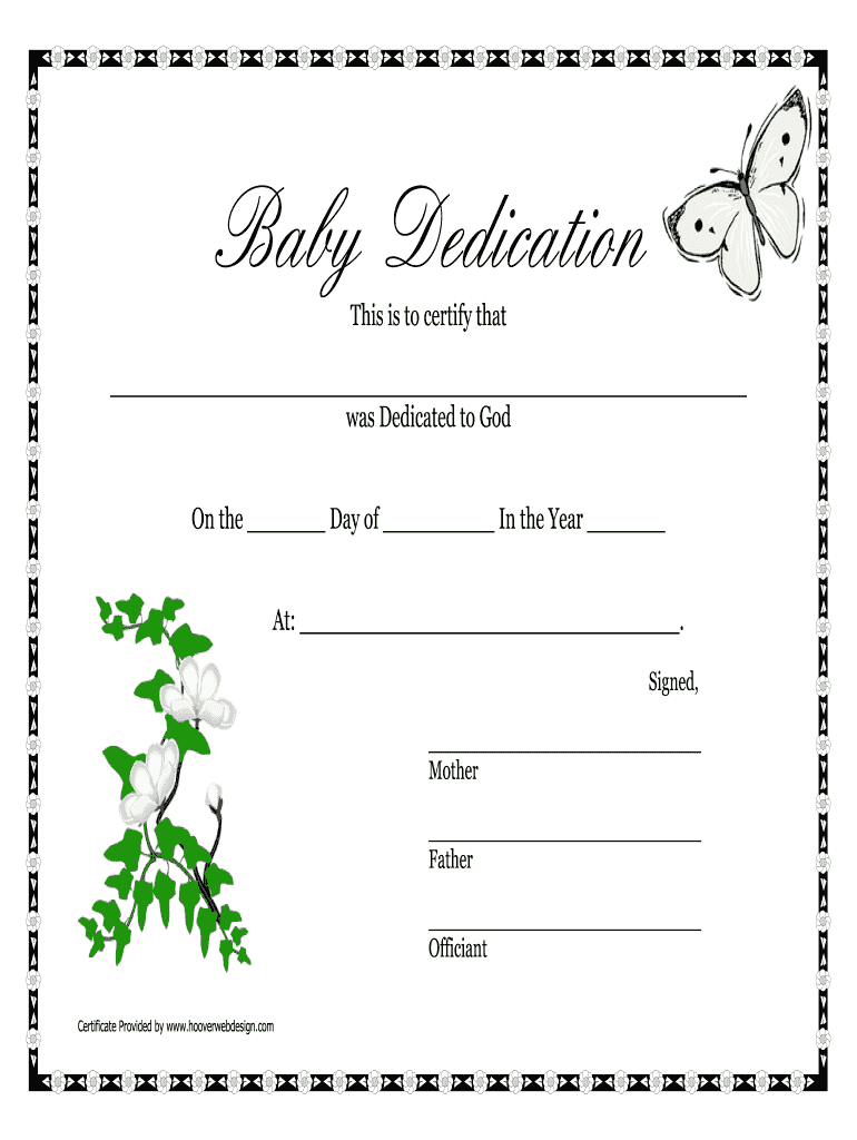 Warner Press Baby Dedication Certificate Template