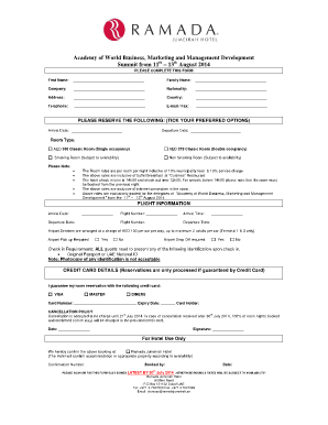 Hotel Reservation Paper  Form