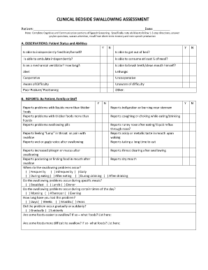 Bedside Swallow Evaluation Template  Form