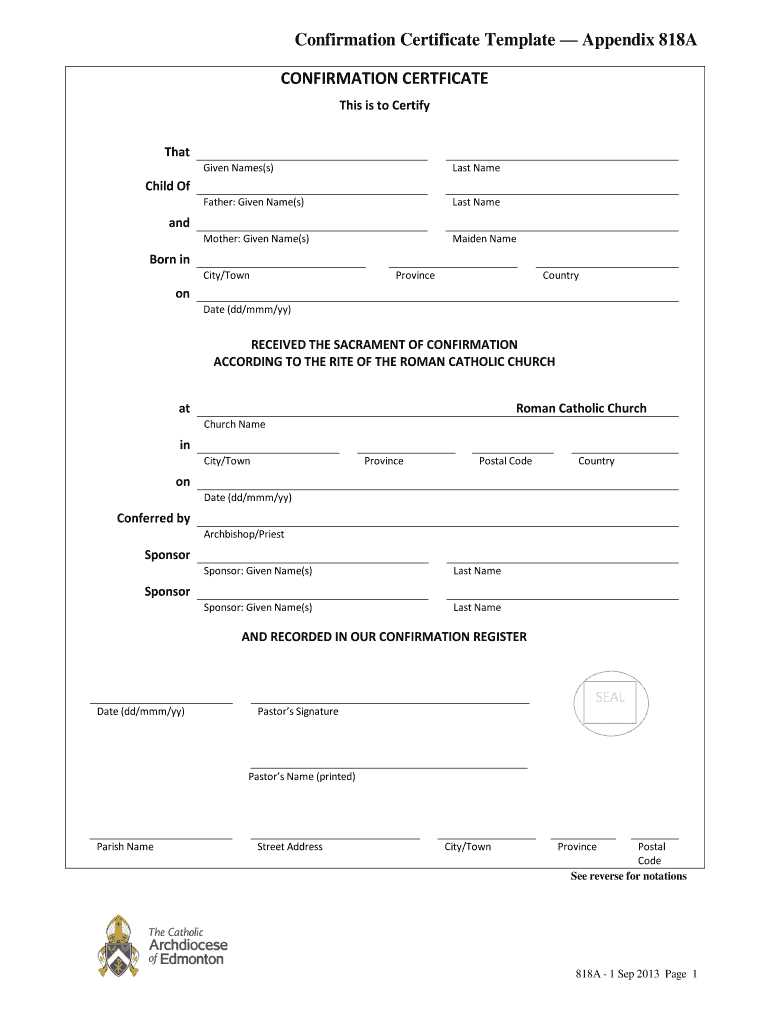 Get and Sign Confirmation Certificate PDF 2013-2022 Form