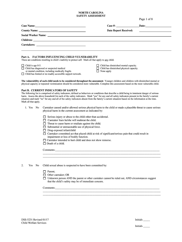  Nc Dss Form 5231 2005-2024