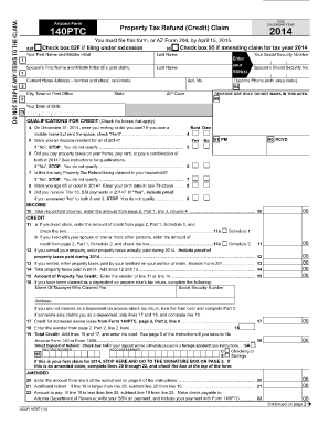 Arizona Form 140ptc