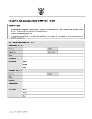 Housing Confirmation  Form