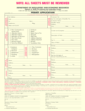 Miami Dade Permit Application PDF  Form