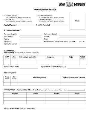 Nestl Jamaica Application Form