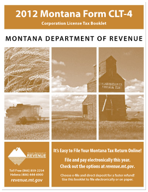  Montana Clt 4 Instructions  Form 2012