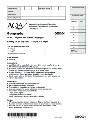 Geography Past Papers  Form