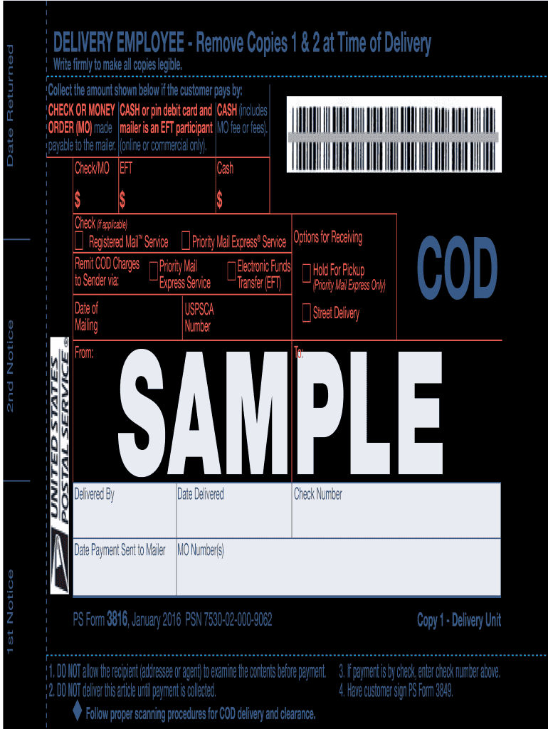 Usps Form 3816