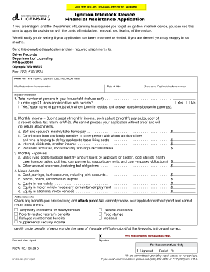Dol Financial Assistance Application  Form