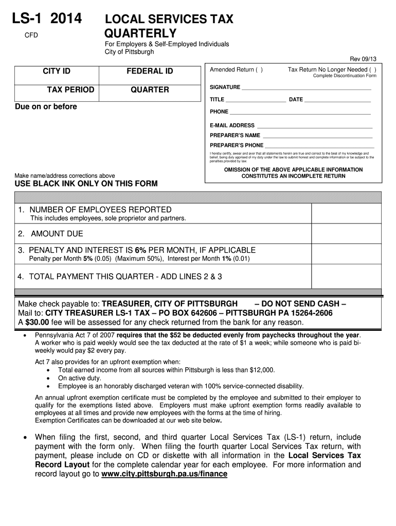  Pittsburgh Ls 1 Form 2020