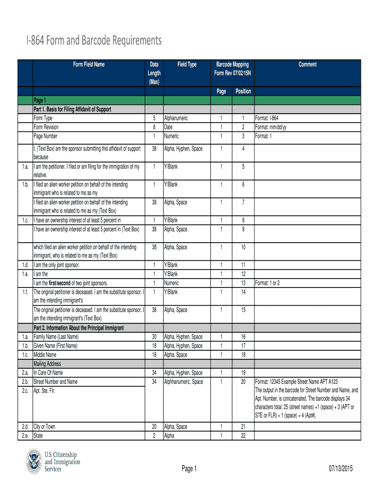 I 864 Form with Barcode No No Download Needed Needed