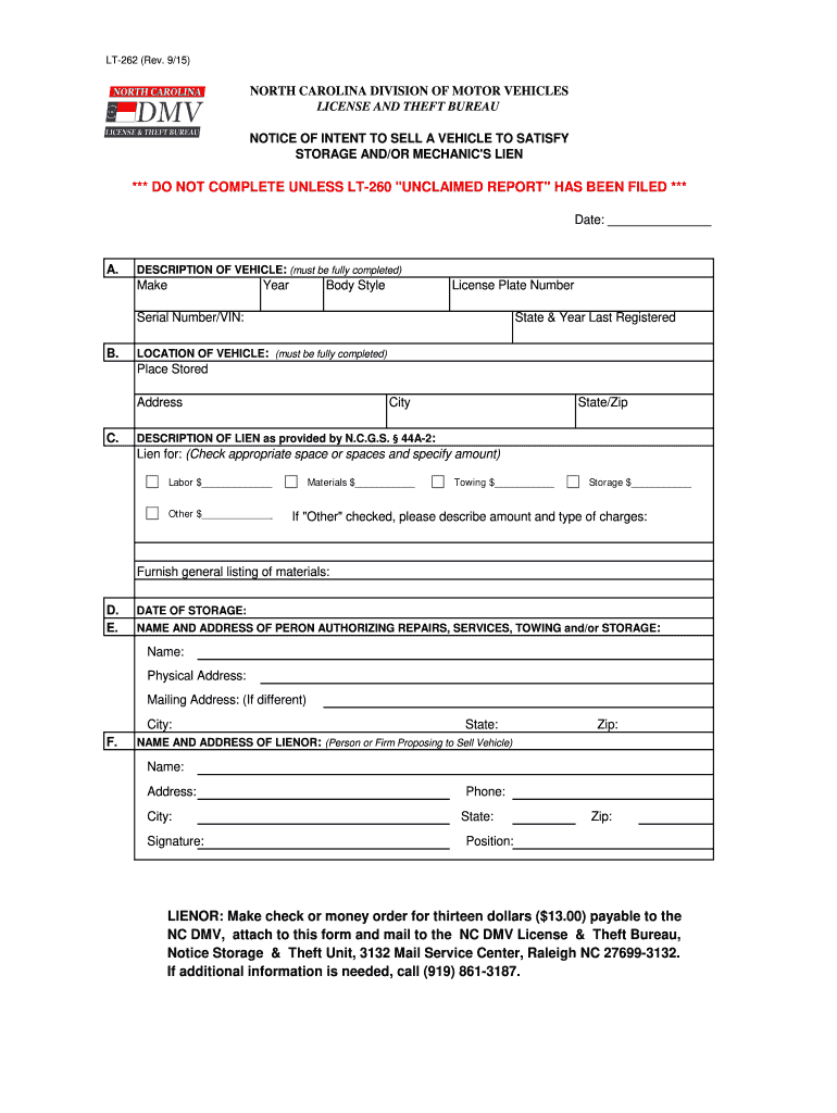 Nc Dmv Form