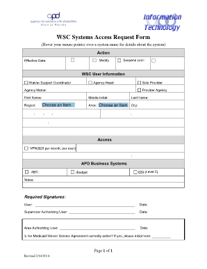 System Access Request Form Template