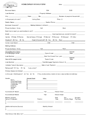 HOMEOWNER INTAKE FORM