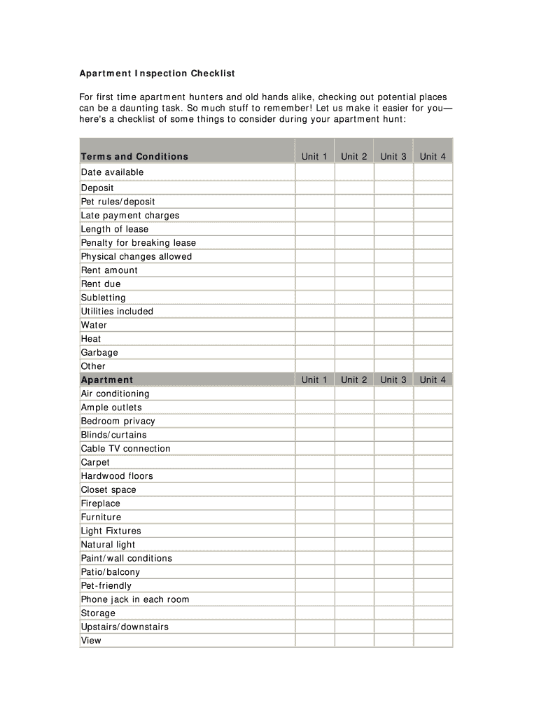 Wohnungsbesichtigung Checkliste  Form